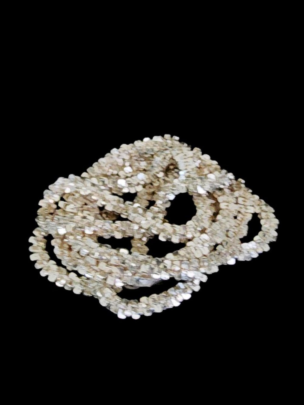 Vintage 90s Italian 925 Sterling Silver Diamond Cut Sparkle Necklace 18” 7.9g